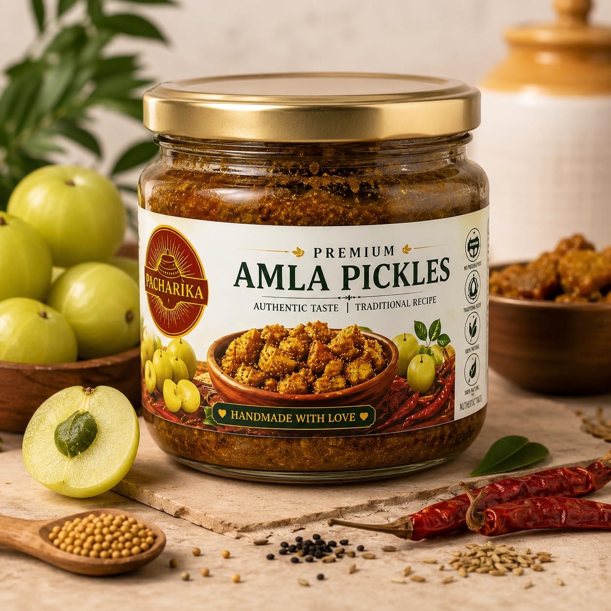Complete Amla pickle jar