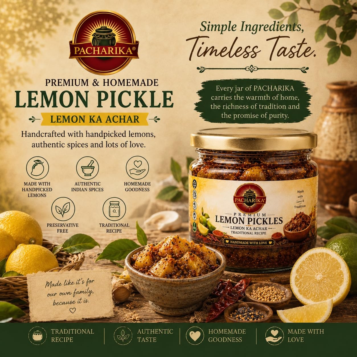 Lemon pickle heritage serving style